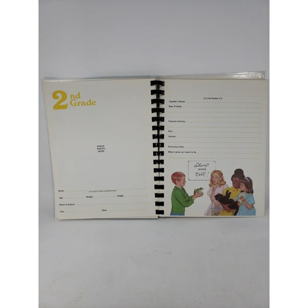 School Years Memory Album Vintage 1978 Unused No Writing Spiral Bound Pockets